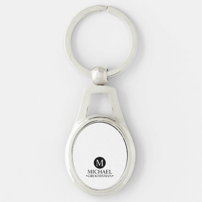 Monogramm und Name der klassischen Personalisierte Schlüsselanhänger (Vorderseite)