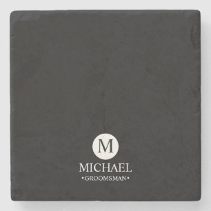 Monogramm und Name der klassischen Personalisierte Steinuntersetzer