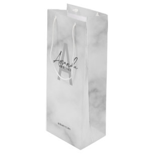 Monogramm und Name der modernen Personalisierten B Geschenktüte Für Weinflaschen