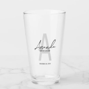 Monogramm und Name der modernen Personalisierten B Glas