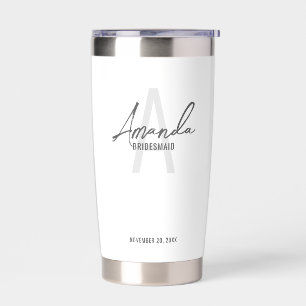 Monogramm und Name der modernen Personalisierten B Thermobecher