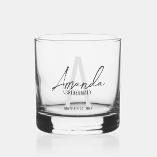 Monogramm und Name der modernen Personalisierten B Whiskyglas