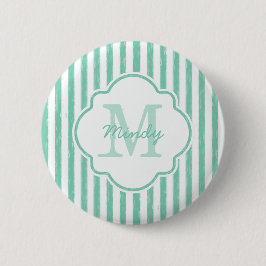 Monogramm und Name der niedlichen, grün gestrichen Button