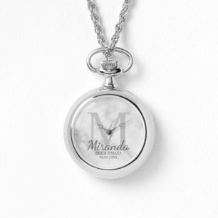 Monogramm und Name der personalisierten Bridesmaid Armbanduhr