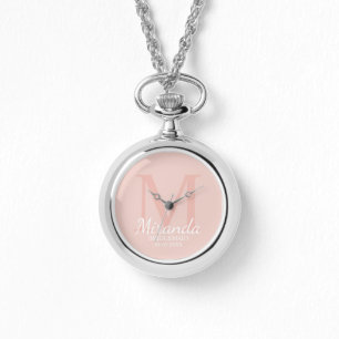 Monogramm und Name der personalisierten Bridesmaid Armbanduhr