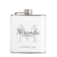 Monogramm und Name der personalisierten Bridesmaid