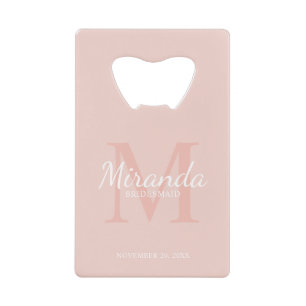 Monogramm und Name der personalisierten Bridesmaid Geldbeutel Flaschenöffner