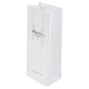 Monogramm und Name der personalisierten Bridesmaid Geschenktüte Für Weinflaschen