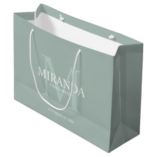 Monogramm und Name der personalisierten Bridesmaid Große Geschenktüte