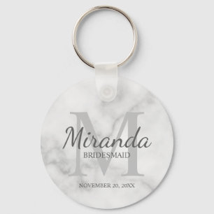 Monogramm und Name der personalisierten Bridesmaid Schlüsselanhänger
