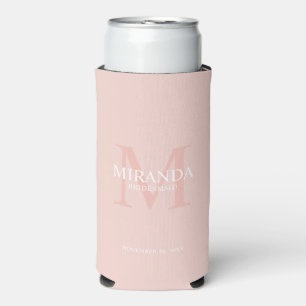 Monogramm und Name der personalisierten Bridesmaid Selters Dosenkühler