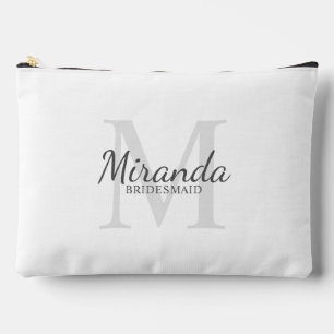 Monogramm und Name der personalisierten Bridesmaid Zubehörtasche