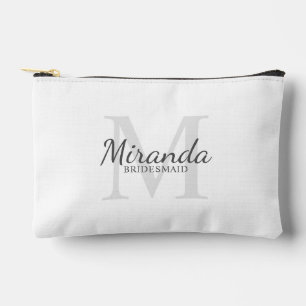 Monogramm und Name der personalisierten Bridesmaid Zubehörtasche