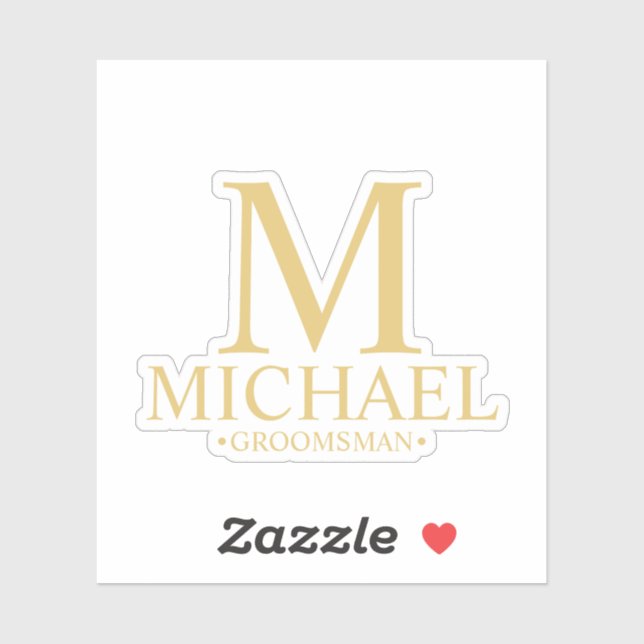 Monogramm und Name des modernen Personalisierten T Aufkleber (Blatt)