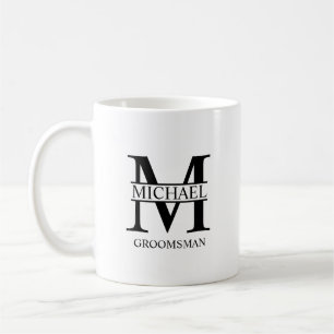 Monogramm und Name des Personalisierten Trauzeugen Kaffeetasse