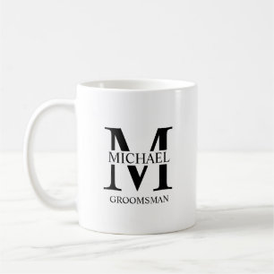 Monogramm und Name des Personalisierten Trauzeugen Kaffeetasse