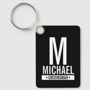 Monogramm und Name des Personalisierten Trauzeugen Schlüsselanhänger