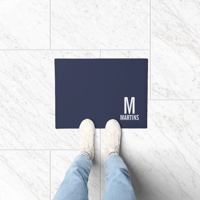 Monogramm und Name einer modernen Personalisierten Fußmatte (Indoor)