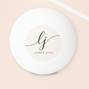 Monogramm und Name Einfache Elegante Personalisier Tischtennisball