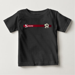 Monogramm und Name Fußball-Design Baby T-shirt