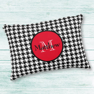 Monogramm und Name Hahnentrittmuster, Throw Kissen