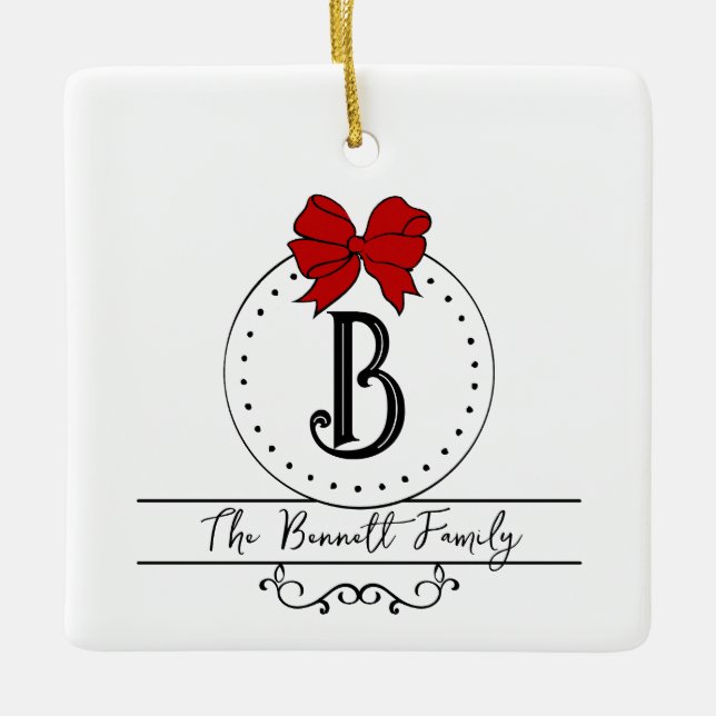 Monogramm und Name Keramikornament (Vorderseite)