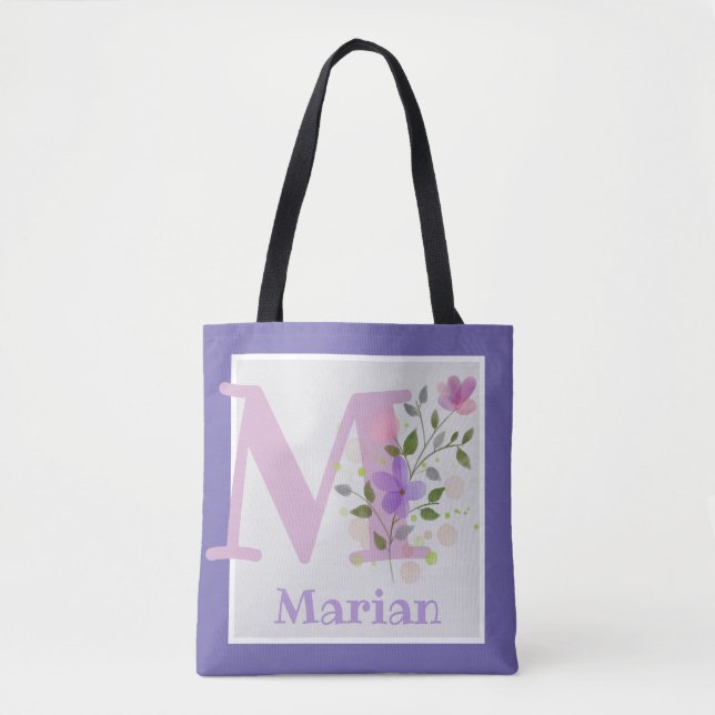 Monogramm und Name Marian mit Blume (Vorderseite)