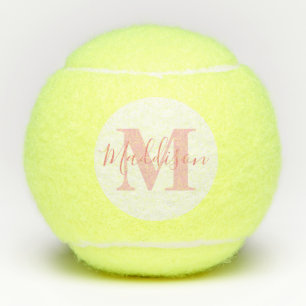 Monogramm und Name Millennium Pink Tennisbälle
