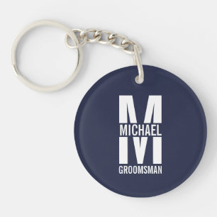 Monogramm und Name moderner Personalisierter Trauz Schlüsselanhänger