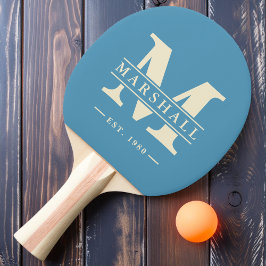 Monogramm und Name Overlay Aqua Splash Tischtennis Schläger