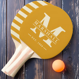 Monogramm und Name Overlay Polo Burnt Buttercup Tischtennis Schläger