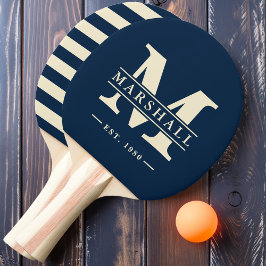 Monogramm und Name Overlay Polo Deep Sea Blue Tischtennis Schläger