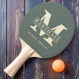 Monogramm und Name Overlay Warm grau Tischtennis Schläger