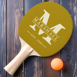 Monogramm und Name Overlay Wüstenfläche Tischtennis Schläger