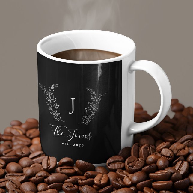 Monogramm und Name personalisiert elegant Zweifarbige Tasse (Von Creator hochgeladen)
