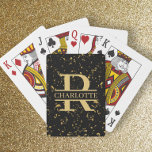 Monogramm und Name Personalisiert Spielkarten<br><div class="desc">DIY Machen Sie Ihre eigenen personalisierten Spielkarten aus Ricaso - ändern Sie den Text - fügen Sie Ihre eigenen mit Monogramm Details und Ihren Namen zu diesen Karten,  die mit einem ausgedruckten goldenen Fleck-Detail-Hintergrund (die Farbe ist flach gedruckt,  nicht echte Goldflecken) entworfen wurden</div>