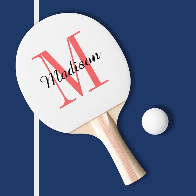 Monogramm und Name Personalisiert Tischtennis Schläger (Von Creator hochgeladen)
