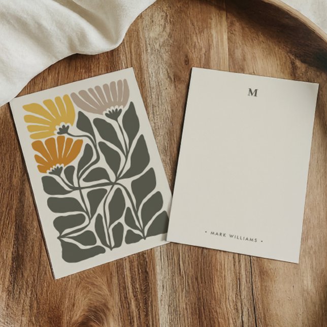 Monogramm und Name Retro Vintag Inspiriert Bläsche Mitteilungskarte (Von Creator hochgeladen)