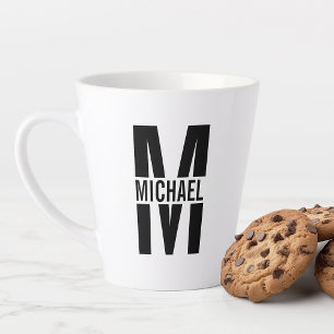 Monogramm und Name Schwarz und Weiß Milchtasse