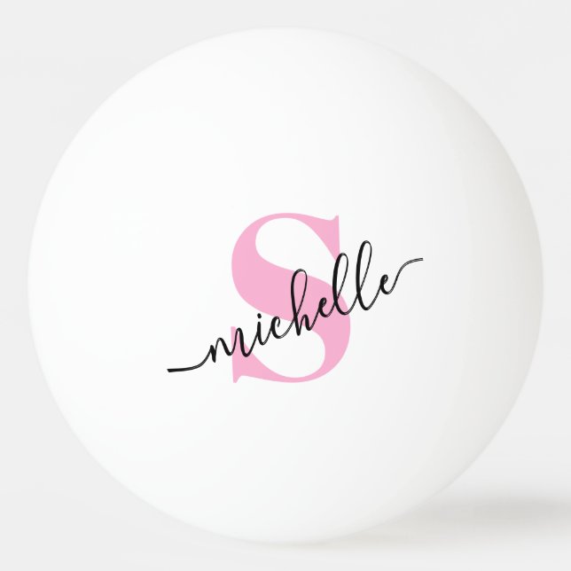 Monogramm und Name Script Personalisiert Tischtennisball (Vorderseite)
