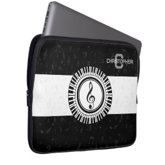 Monogramm und Namensdreieck in Klaviertasten Laptopschutzhülle