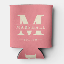 Monogramm- und Namensüberlagerung Mid-Century Peac Dosenkühler