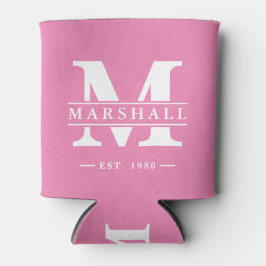Monogramm- und Namensüberlagerung Rosa Dosenkühler