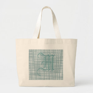 Monogramm und Weave Jumbo Stoffbeutel