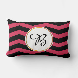 Monogramm und Zickzack gemustert Lendenkissen
