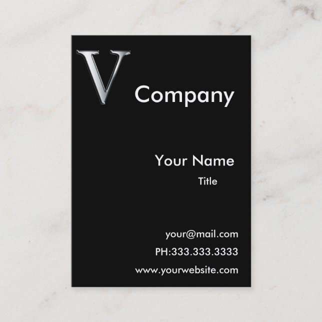 Monogramm V-Visitenkarten Visitenkarte (Vorderseite)
