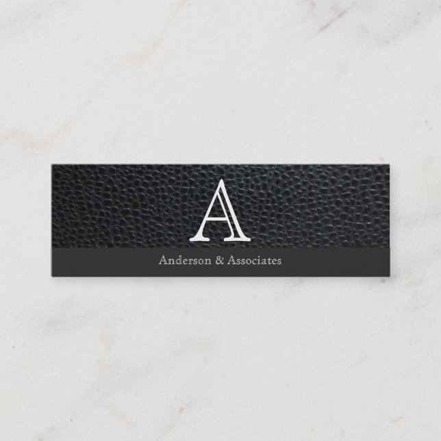 Monogramm-Variation/Leder des Serientyps Mini Visitenkarte (Vorderseite)