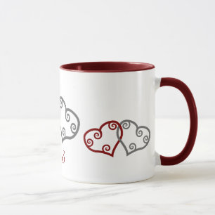 Monogramm-Verlobungs-Herz-Tasse Tasse