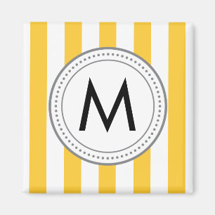 Monogramm-vertikale Streifen-Magnet - Gelb Magnet