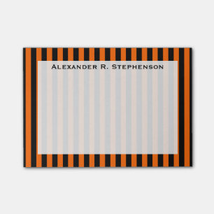 Monogramm Vertikales Halloween Orange/Schwarzer St Post-it Klebezettel
